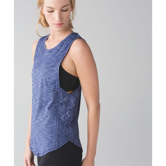 lululemon athletica Tops - Lululemon Var-City Muscle Tank Top in Heathered Hero Blue Size 8
